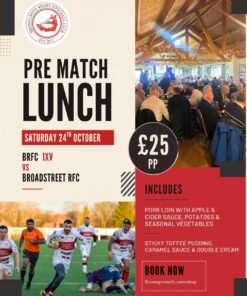 Pre Match Lunch 24th October 2026